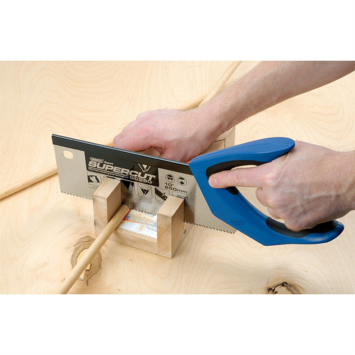 Draper Expert Supercut® Soft Grip Hardpoint Tenon Saw 250mm/10" 11tpi/12ppi 49281 White Rose Tools