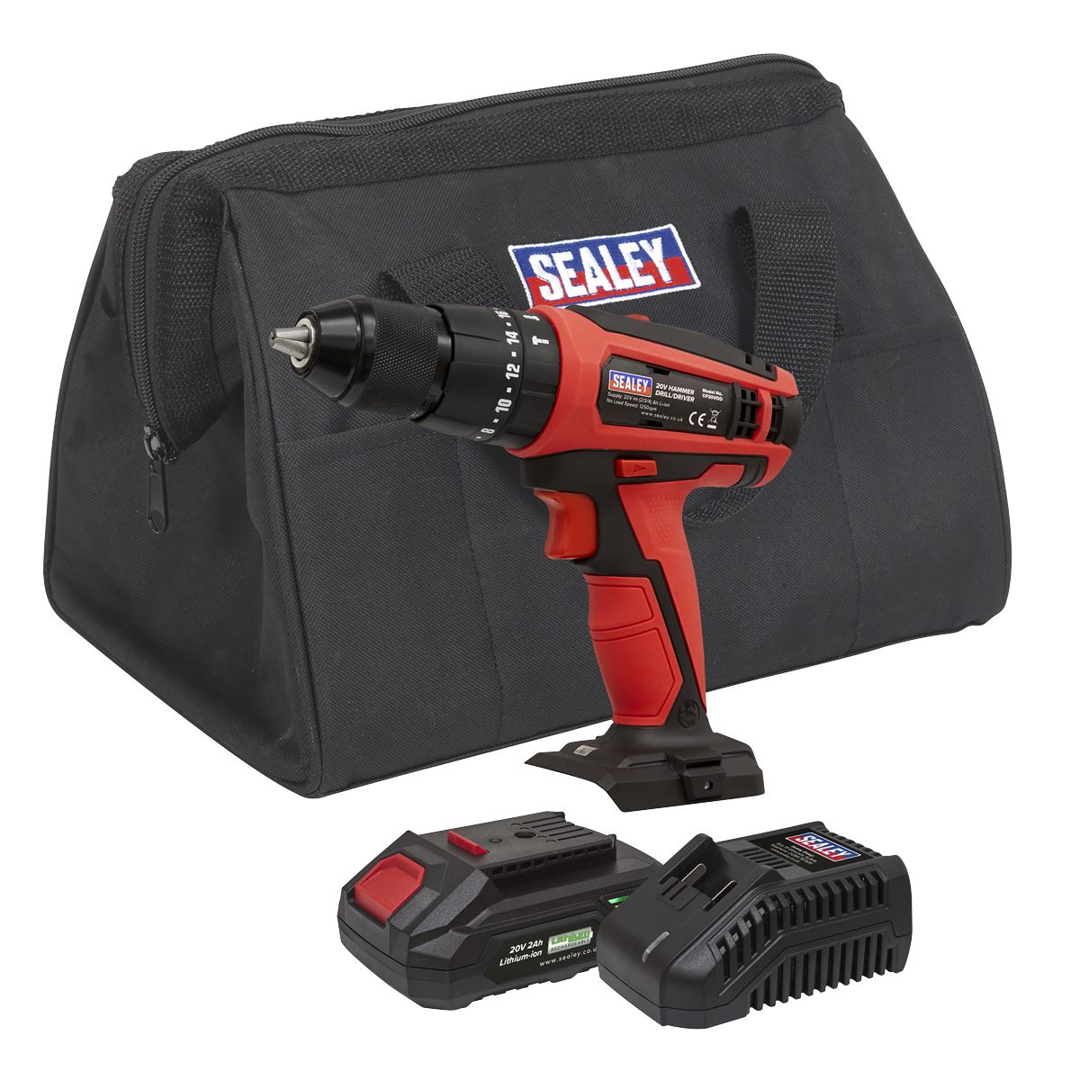 Sealey Combi Drill/Driver Kit Ø13mm 20V 2Ah SV20 Series Lithium-ion