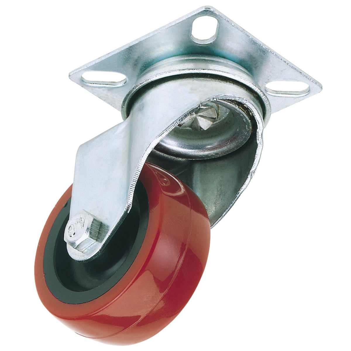 Draper Polyurethane Wheeled Swivel Plate Fixing Castor 50mm Diameter S.W.L. 50kg 65508 White Rose Tools