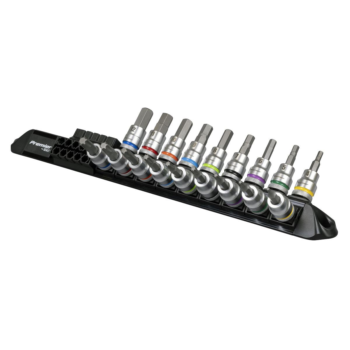Sealey Premier Platinum Series Hex & TRX-Star* Socket Bit Set 3/8"Sq Drive 18pc White Rose Tools