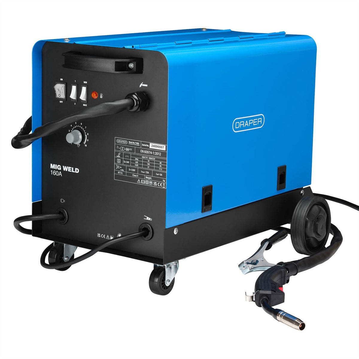Draper Gas/Gasless MIG Welder 160A 71095 White Rose Tools