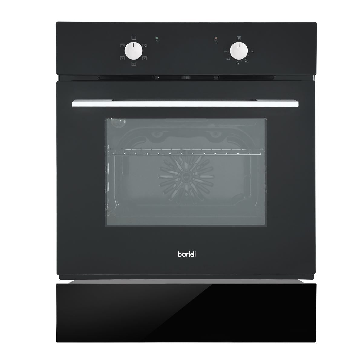 Baridi 60cm 4 Function Fan Assisted Oven & 60cm Warming Drawer Bundle, Black White Rose Tools
