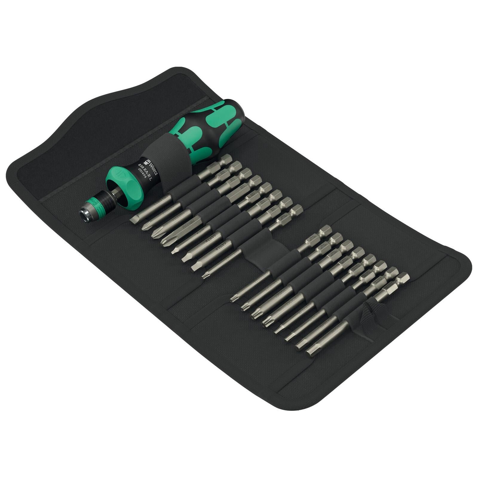 Wera Ratchet Screwdriver Set Kraftform Kompakt 60 RA-R Imperial 1 17 Pieces PH TX BO SL SQ Hex