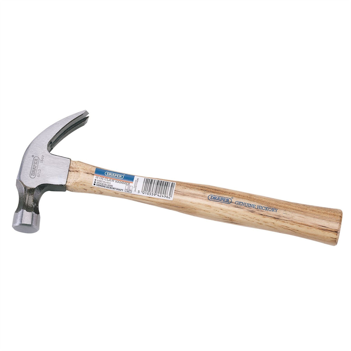 Draper Hickory Shaft Claw Hammer 450g/16oz 42496 White Rose Tools