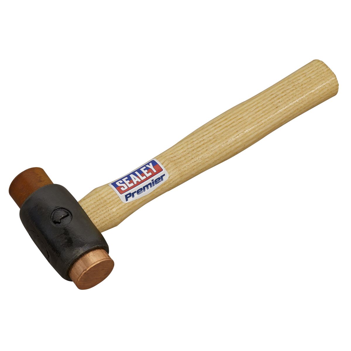 Sealey Premier Copper/Rawhide Faced Hammer 1.5lb Hickory Shaft