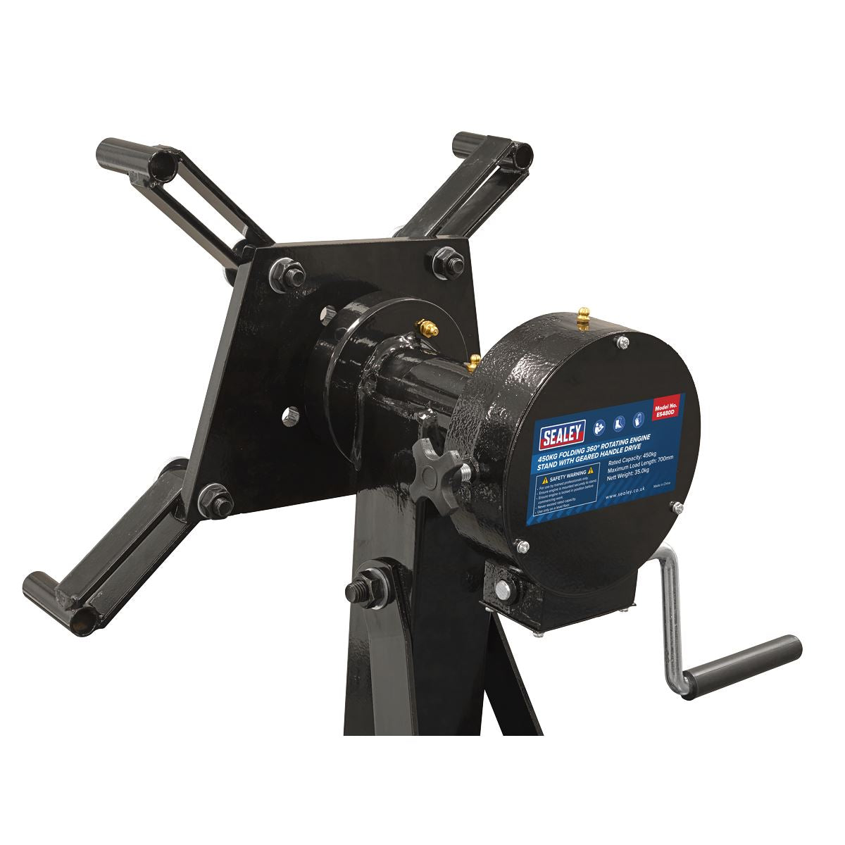 Sealey Folding 360º Rotating Engine Stand with Geared Handle Drive 680kg Capacity
