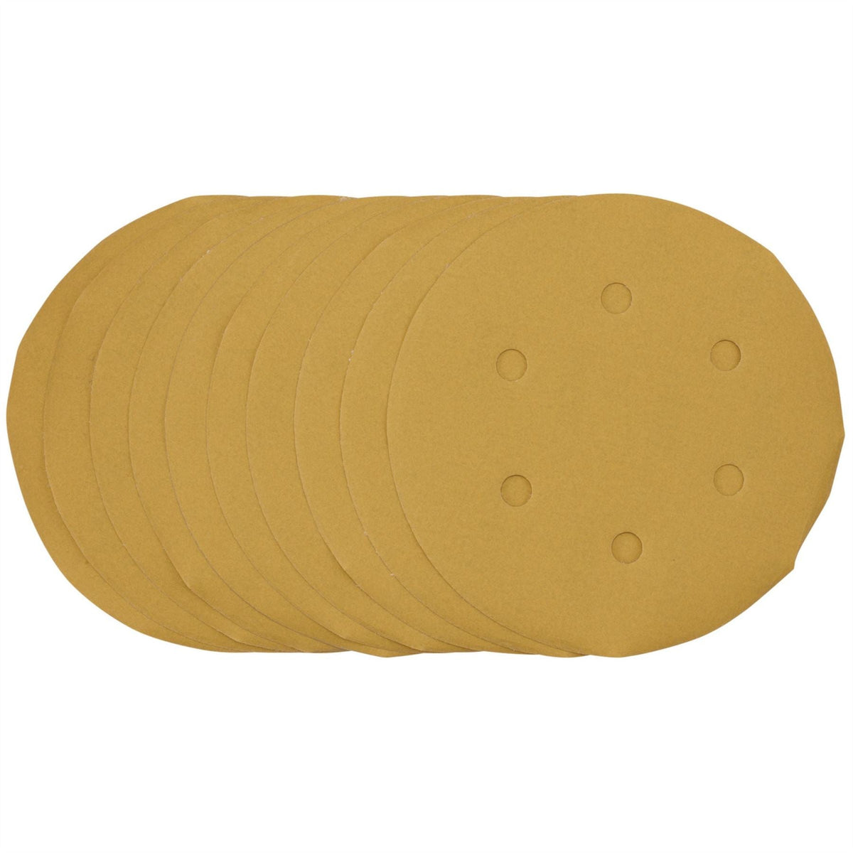 Draper Gold Sanding Discs with Hook & Loop 150mm 400 Grit 6 Dust Extraction Holes (Pack of 10) 64282 White Rose Tools