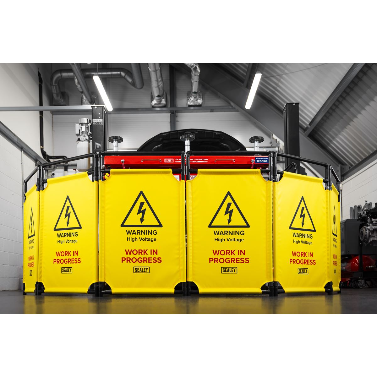 Sealey Folding Safety Barrier for Hybrid Electric Vehicles White Rose Tools