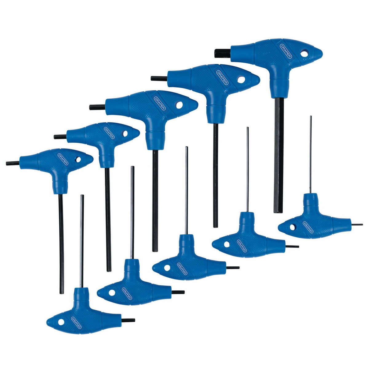 Draper Metric T-Handle Hex Key Set (10 Piece) 33869 White Rose Tools