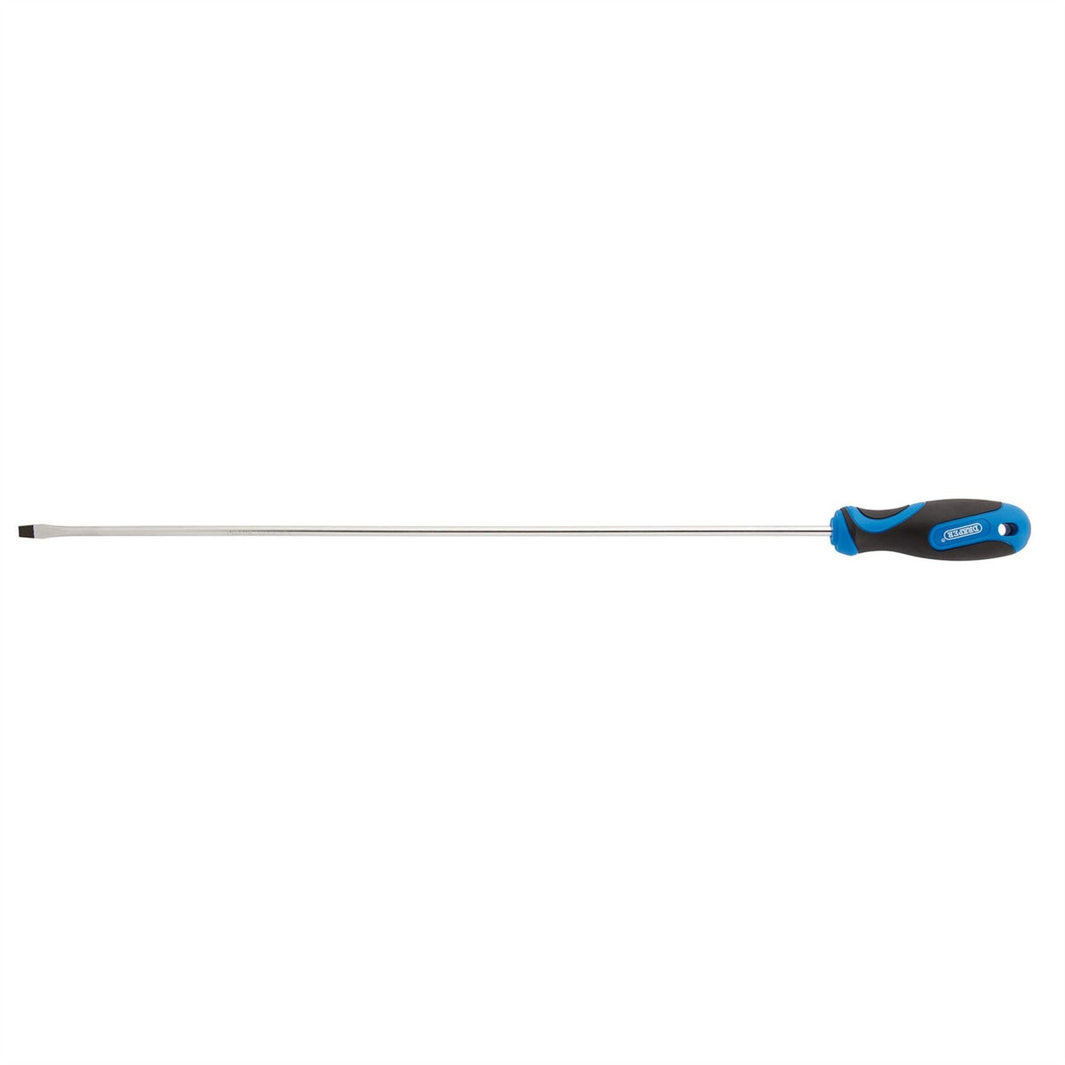 Draper Extra Long Reach Soft Grip Plain Slot Screwdriver 6 x 450mm 53508 White Rose Tools