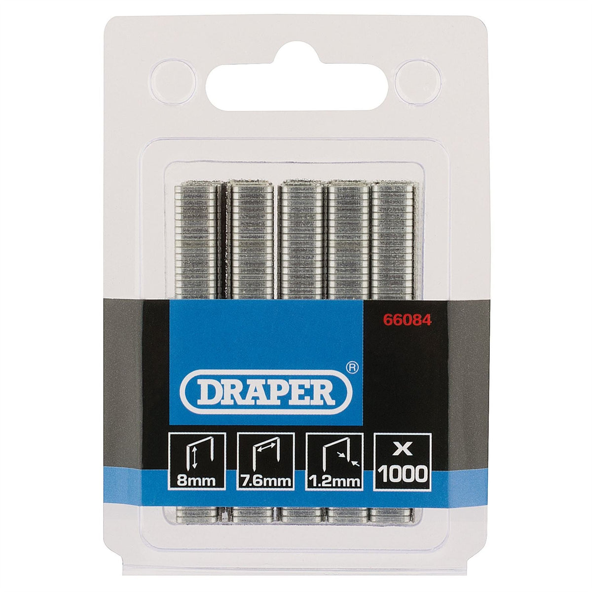 Draper Staples 8mm (Pack of 1000) 66084 White Rose Tools