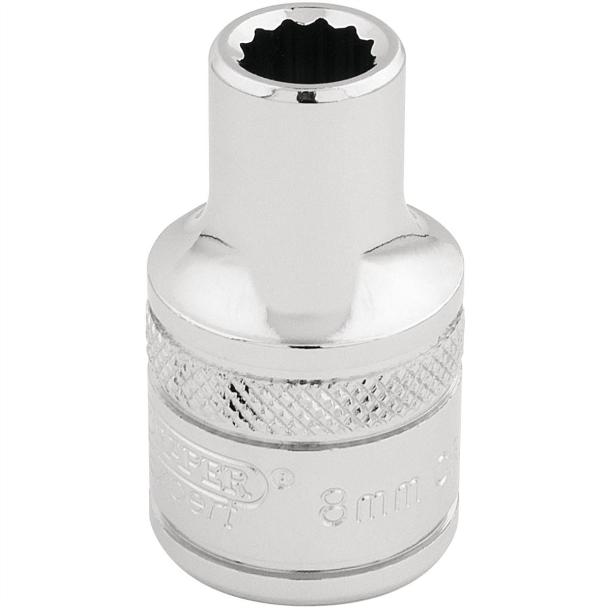 Draper Expert HI-TORQ® 12 Point Socket 1/2" Sq. Dr. 8mm 33038 White Rose Tools