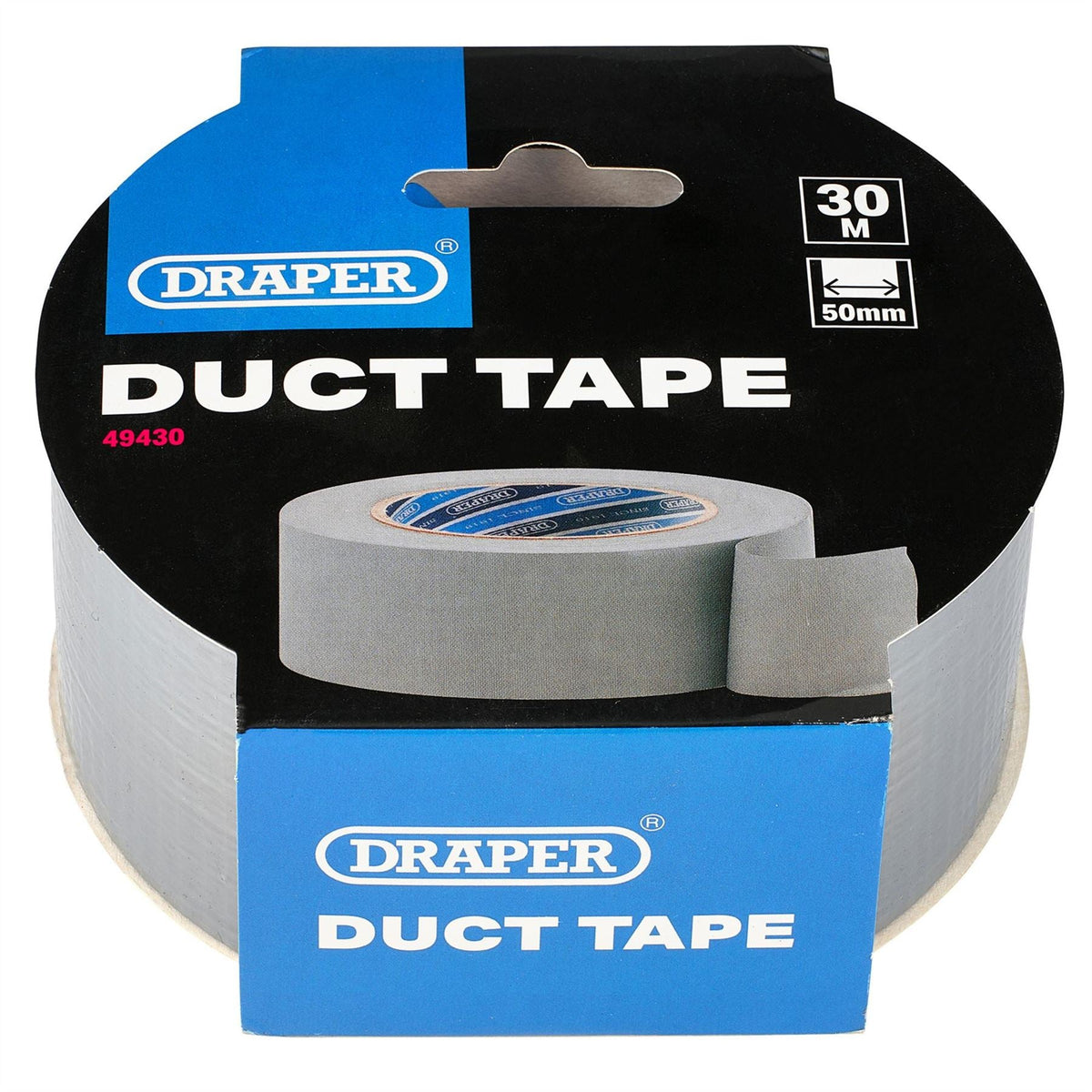 Draper Duct Tape Roll 30m x 50mm Grey 49430 White Rose Tools