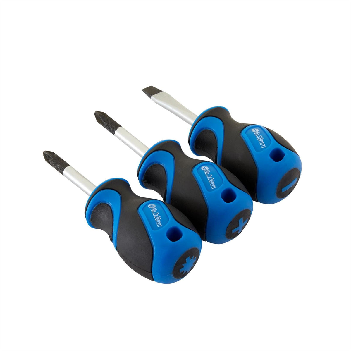 Draper Stubby Soft Grip Screwdriver Set (3 Piece) 32604 White Rose Tools
