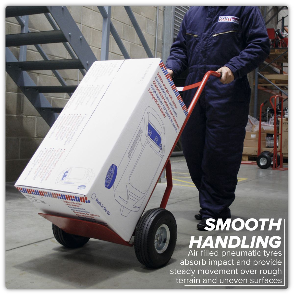 Sealey Sack Truck with Pneumatic Tyres 200kg Capacity