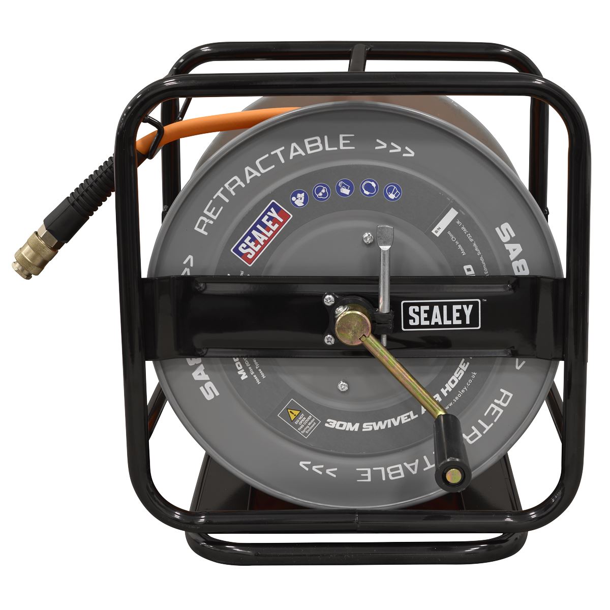 Sealey 30m Swivel Air Hose Reel 6mm ID