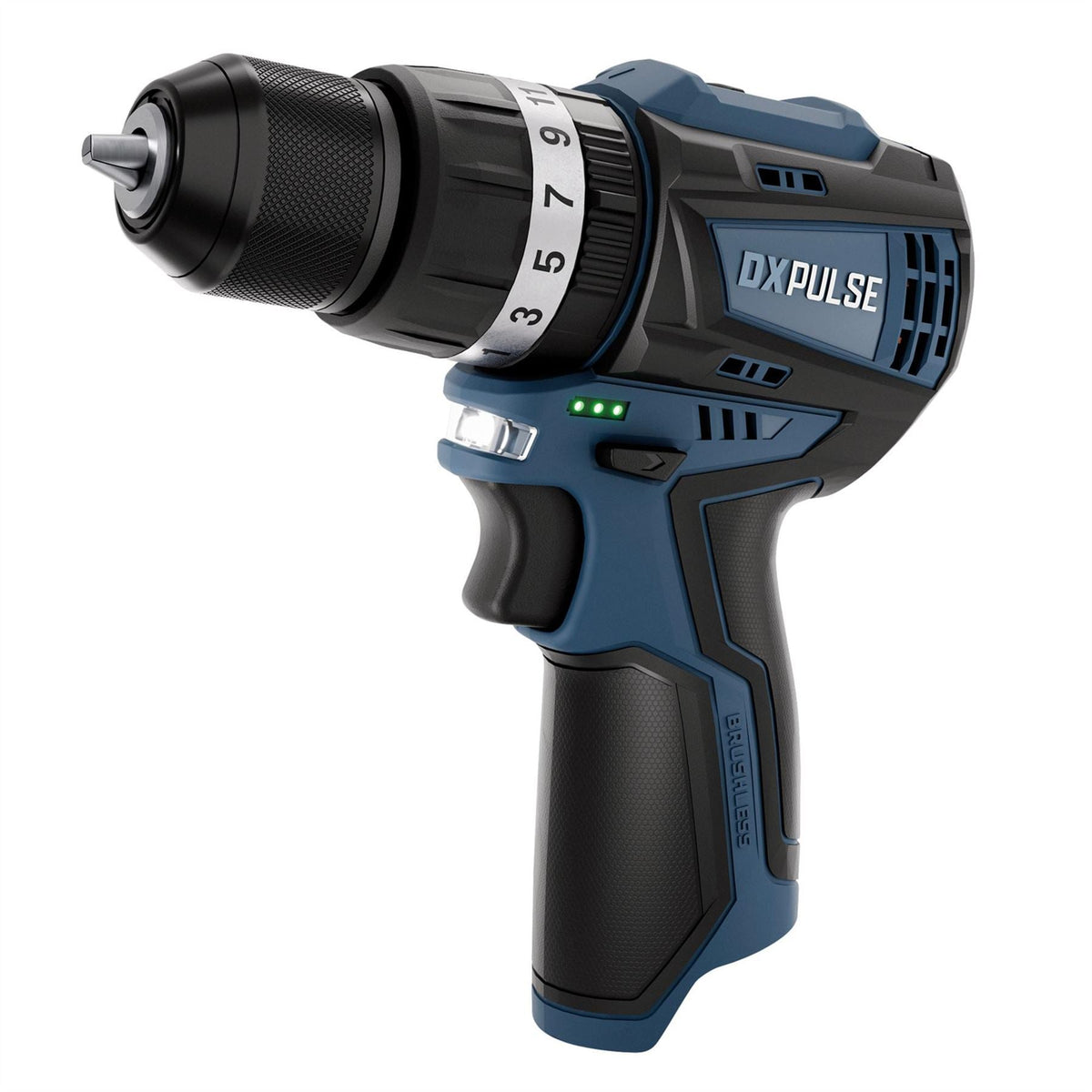 Draper DXPULSE 12V Brushless Combi Drill Kit 2 x 2.0Ah Batteries 1 x Charger 27879 White Rose Tools
