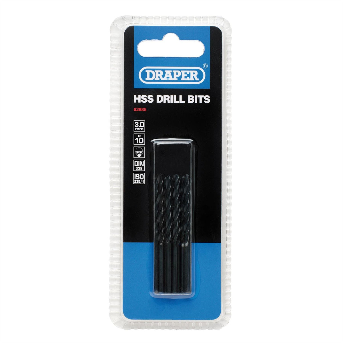 Draper HSS Twist Drill Bits 3.0 x 60mm (Pack of 10) 62885 White Rose Tools