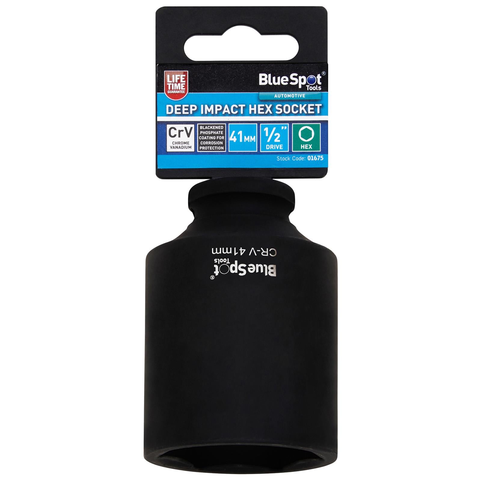 BlueSpot Deep Impact Socket 1/2" Drive 6 Point Hex Individual 8-41mm - Choose Size White Rose Tools