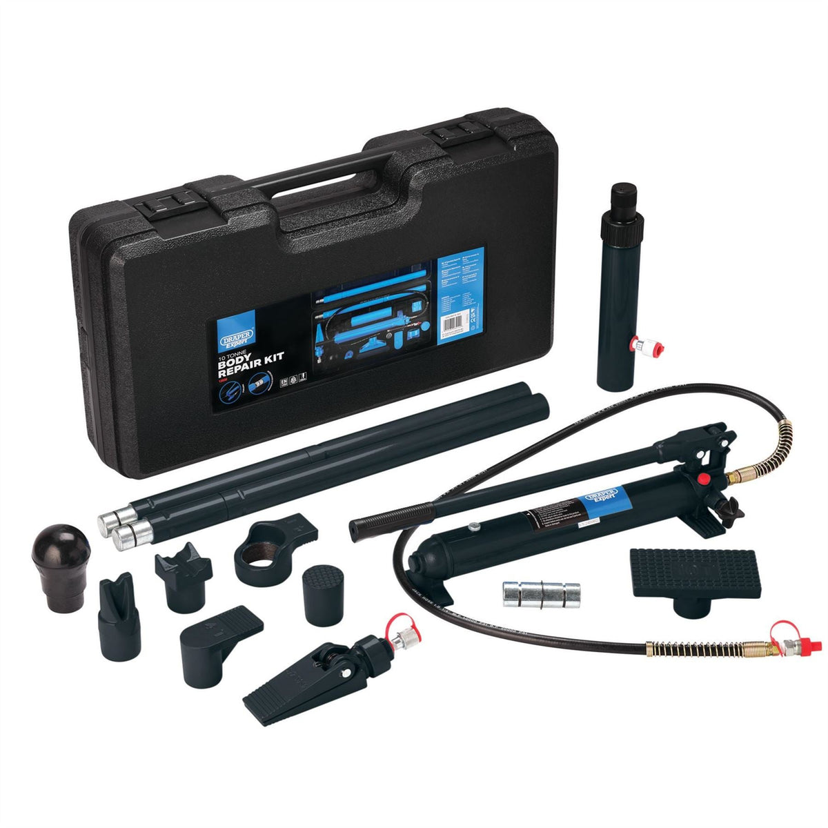 Draper Expert Hydraulic Body Repair Kit 10 Tonne (14 Piece) 13930 White Rose Tools