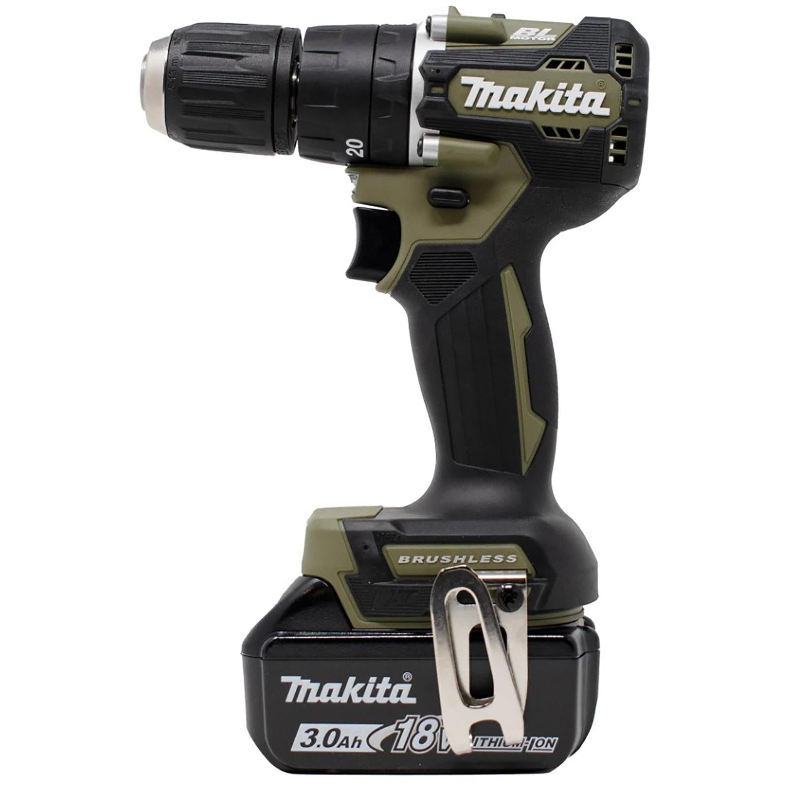 Makita Combi Drill Hammer Driver 18V LXT Li-ion Brushless Cordless Olive Range 1 x 3Ah DHP487FX3O