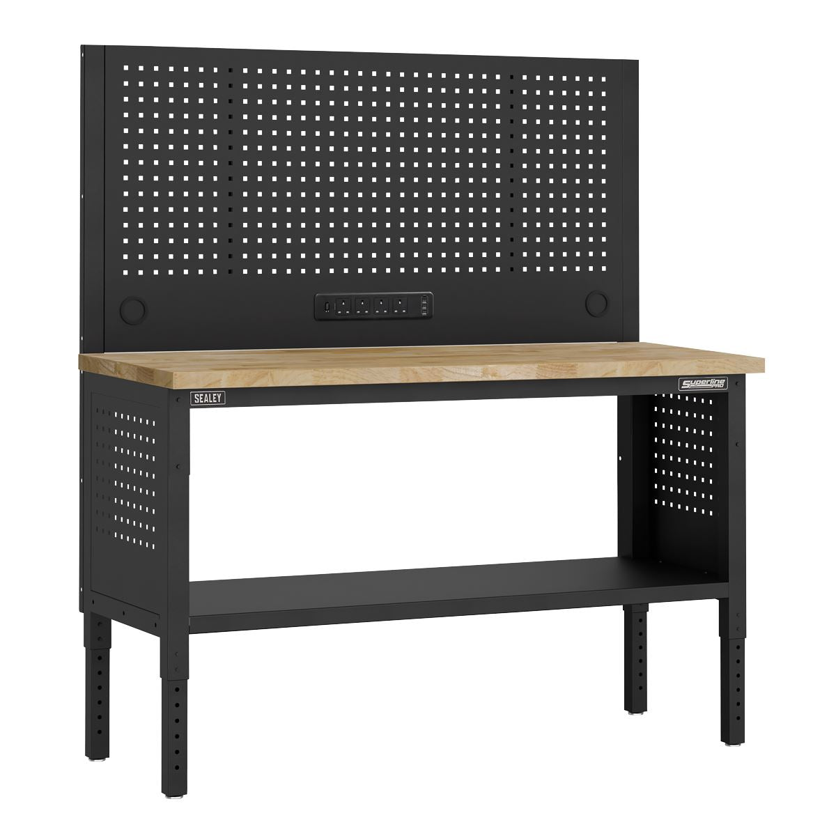 Sealey Superline Pro Superline PRO® Modular Workbench with Pegboard Back Panel Wooden Worktop 1525mm