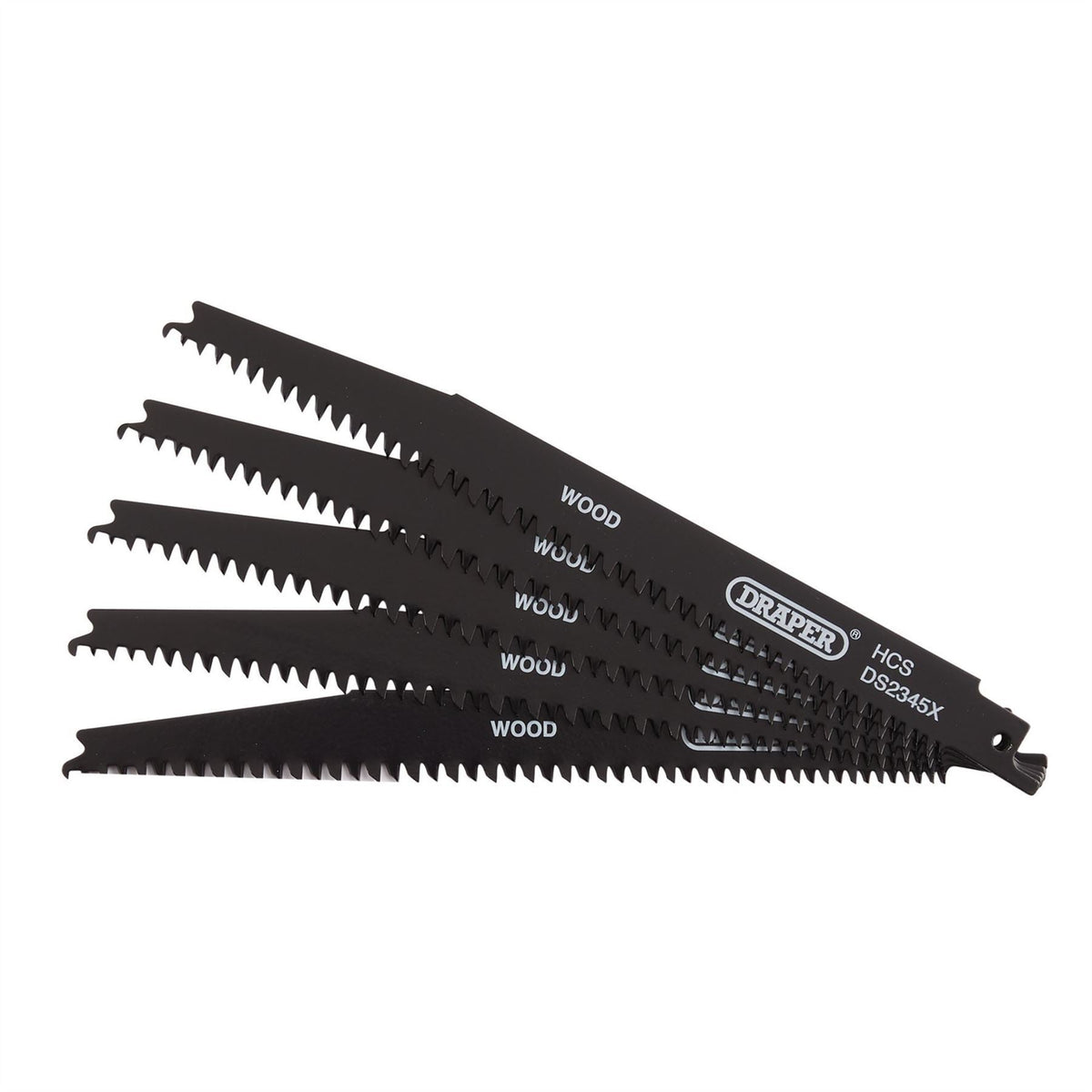 Draper Reciprocating Saw Blades for Wood and Plastic Cutting 200mm 6-10tpi (Pack of 5) 43063 White Rose Tools