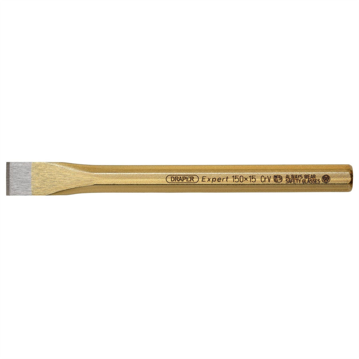 Draper Expert Octagonal Flat Cold Chisel 15 x 150mm 51554 White Rose Tools