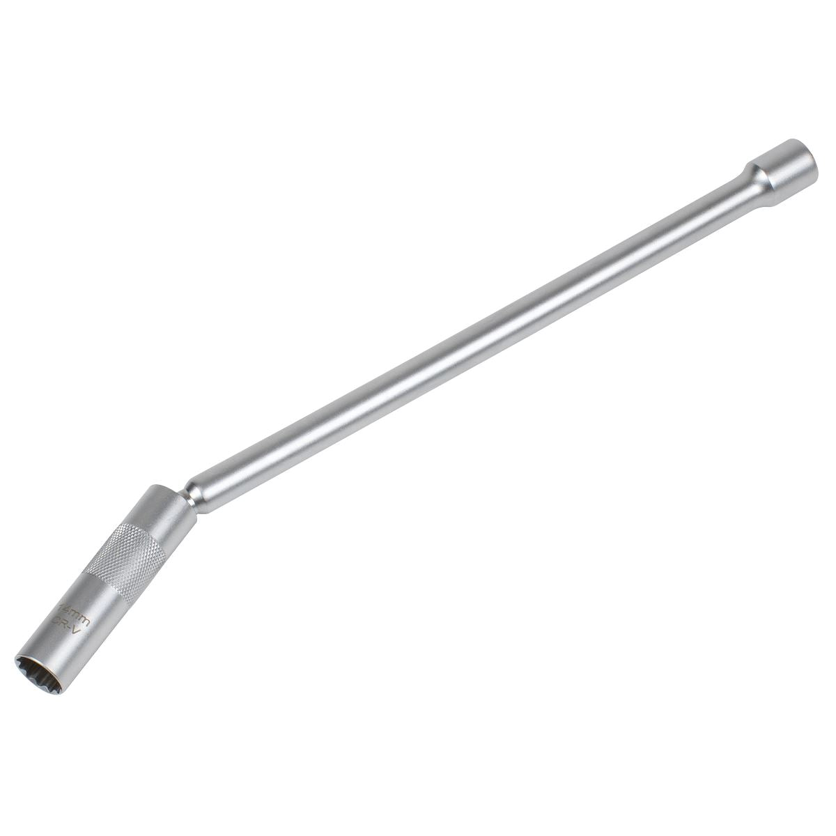 Sealey Spark Plug Socket with Universal Joint & Extension 3/8"Sq Drive 12-Point 14mm White Rose Tools