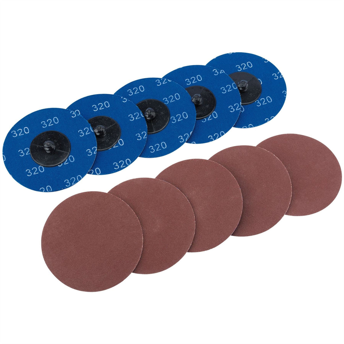 Draper Aluminium Oxide Sanding Discs 75mm 320 Grit (Pack of 10) 75620 White Rose Tools
