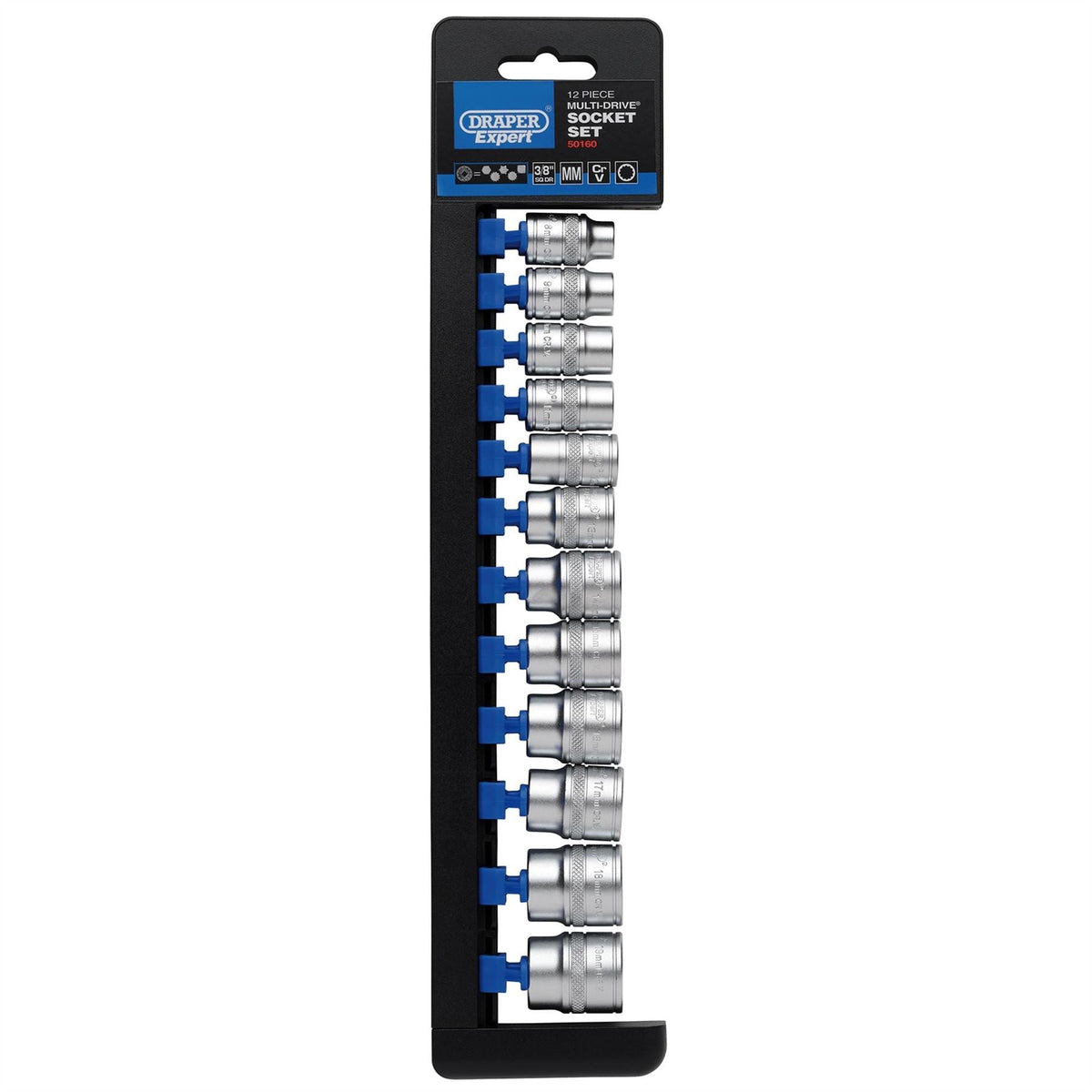 Draper Expert Multi-Drive® Socket Set 3/8" Sq. Dr. (12 Piece) 50160 White Rose Tools