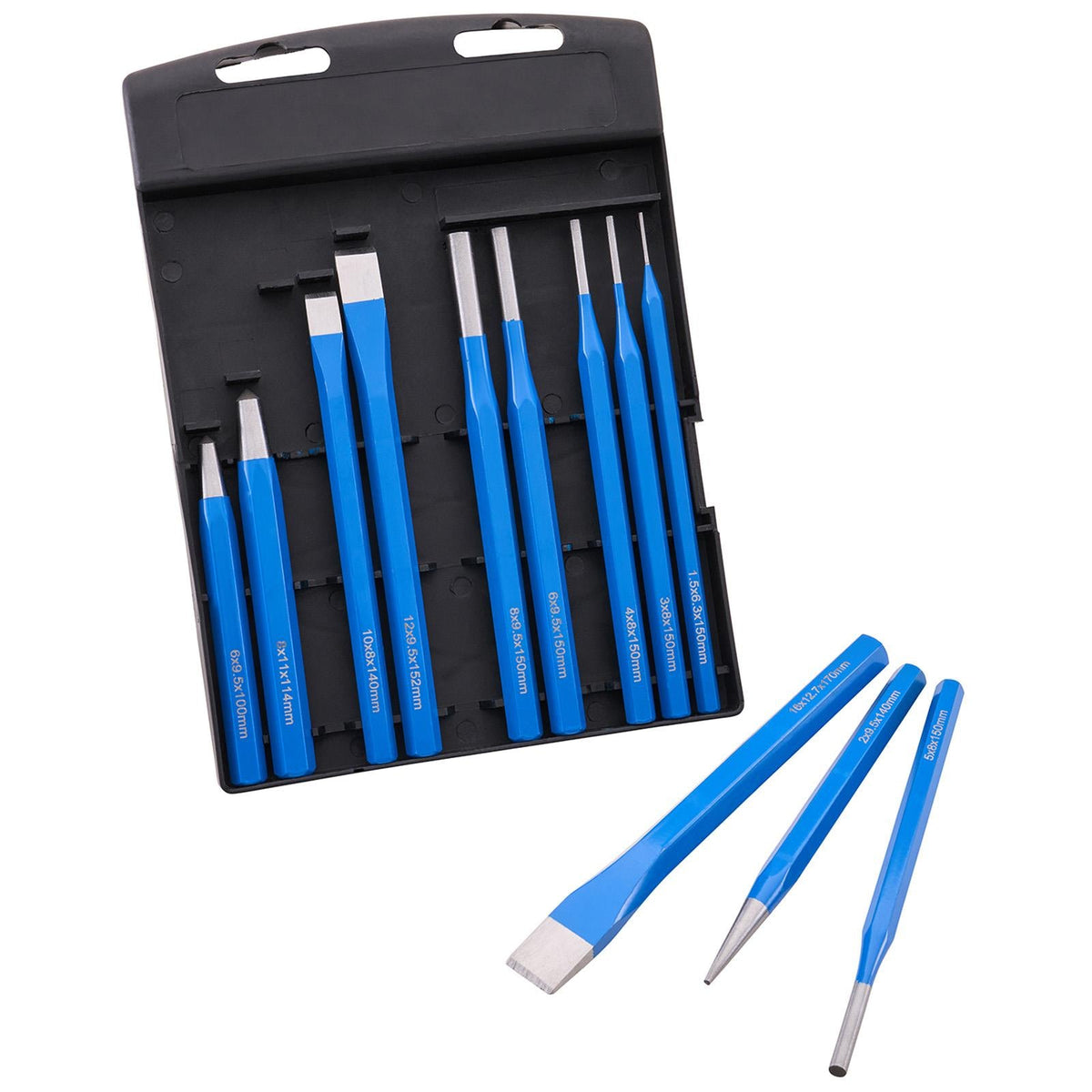 Faithfull 12 Piece Punch and Chisel Set FAICP12SET White Rose Tools