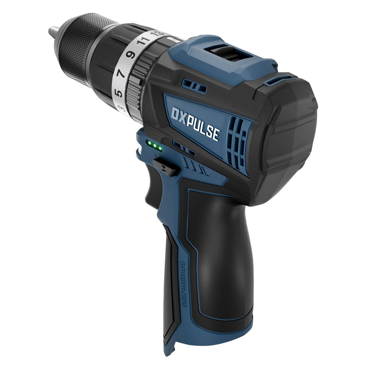 Draper DXPULSE 12V Brushless Combi Drill Kit 2 x 4.0Ah Batteries 1 x Fast Charger 27885 White Rose Tools