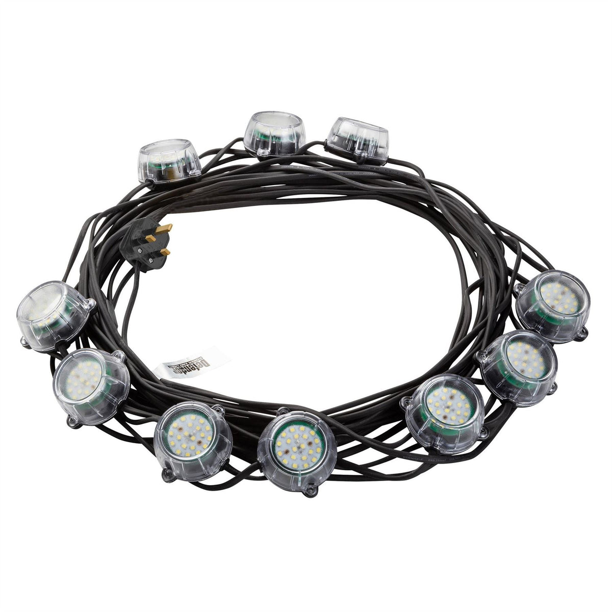 Defender E89353 230V 50W Heavy Duty LED Encapsulated Festoon String Lights 22m 34750 White Rose Tools