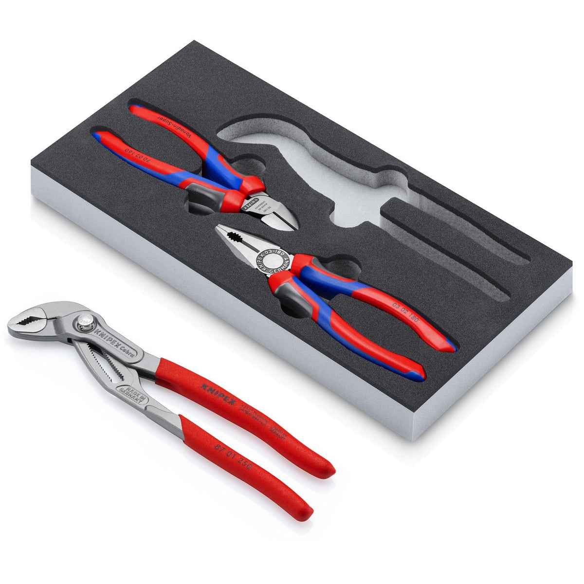 KNIPEX Pliers Set Bestseller 3 Pieces In Foam Tray 00 20 01 V26 White Rose Tools