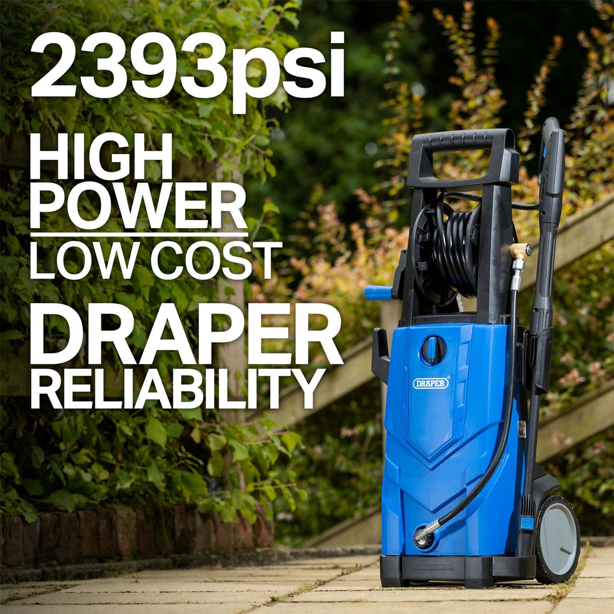 Draper 230V Pressure Washer 2200W 165bar 98677 White Rose Tools