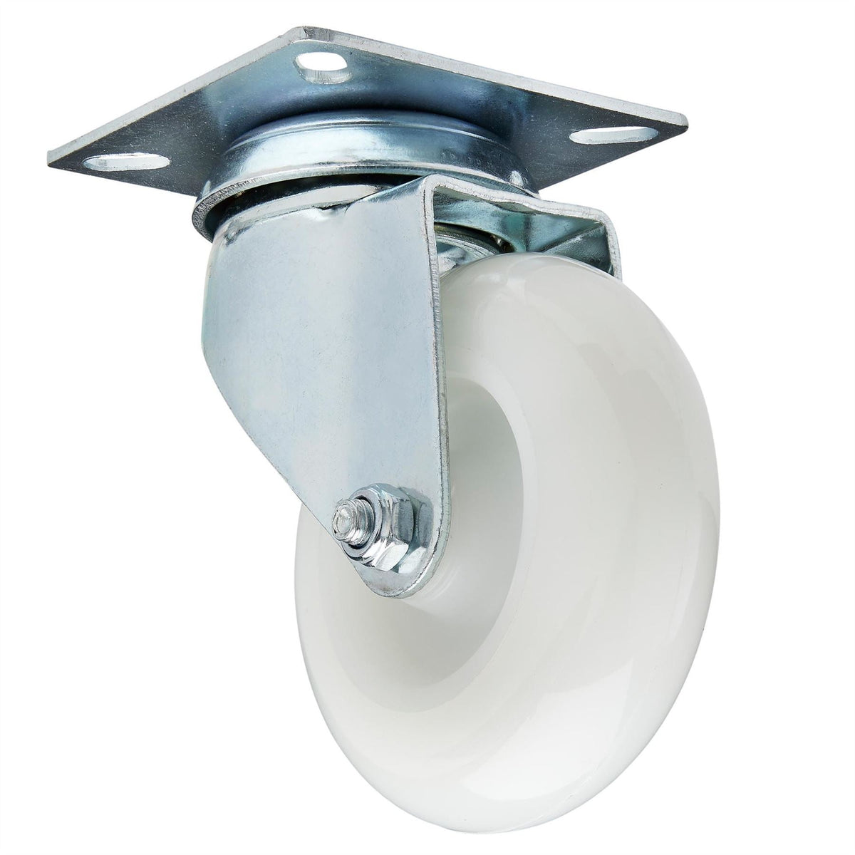 Draper Swivel Plate Fixing Nylon Wheel 75mm Diameter S.W.L. 70kg 65497 White Rose Tools