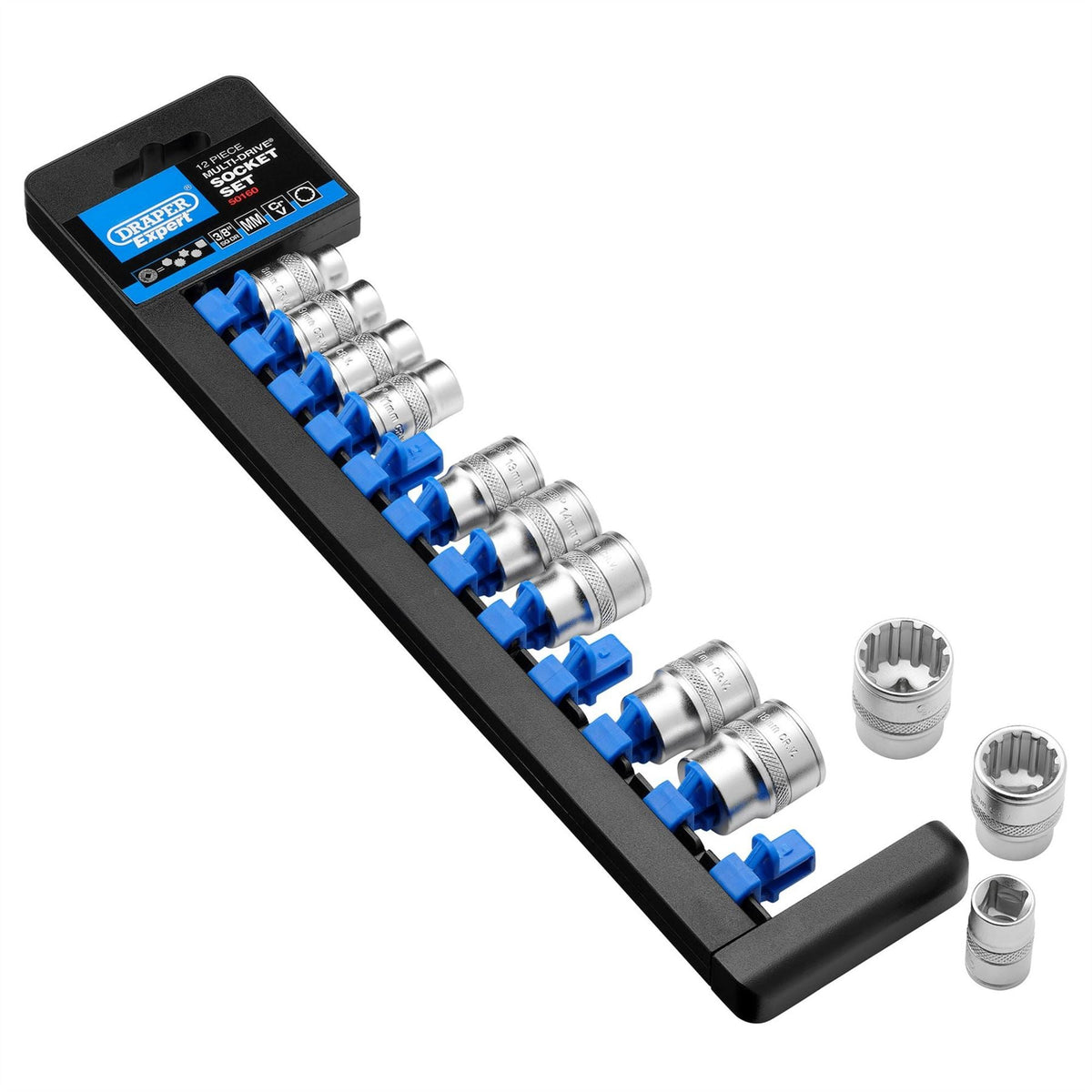 Draper Expert Multi-Drive® Socket Set 3/8" Sq. Dr. (12 Piece) 50160 White Rose Tools