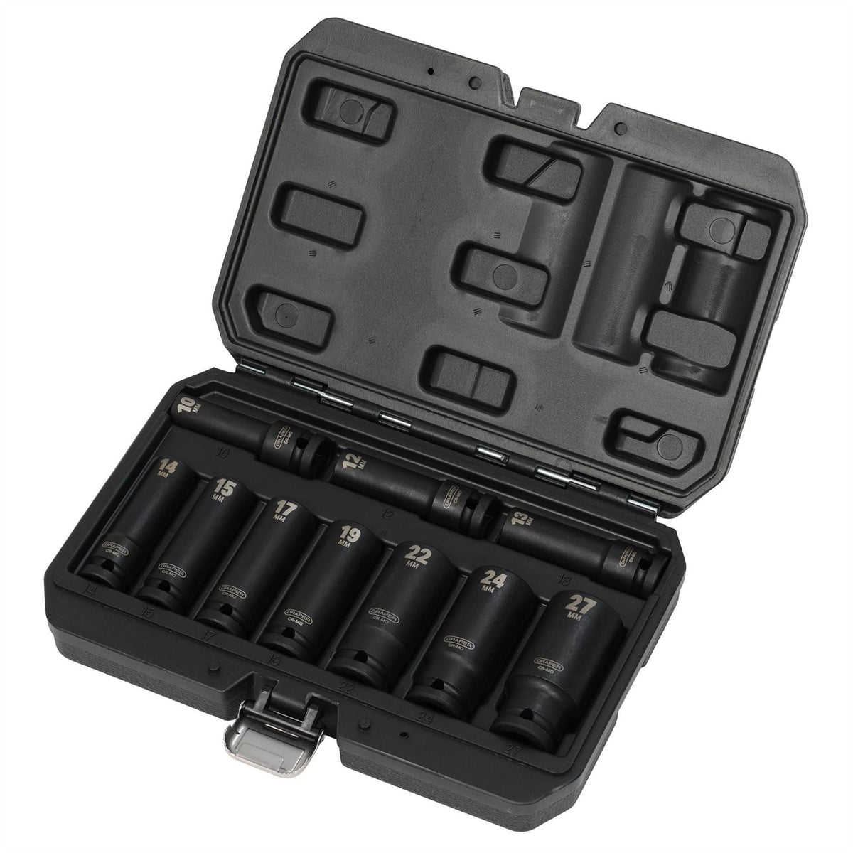 Draper Metric Deep Impact Socket Set 1/2" Sq. Dr. (10 Piece) 83096 White Rose Tools