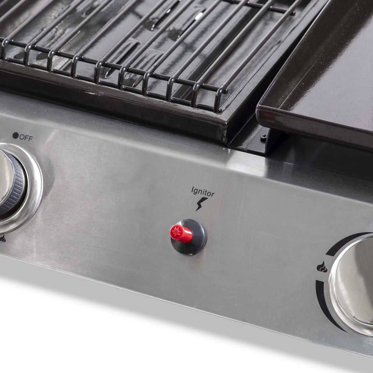 Dellonda 3 Burner Portable Gas Plancha/Grill 8.5kW BBQ Griddle, Stainless Steel White Rose Tools