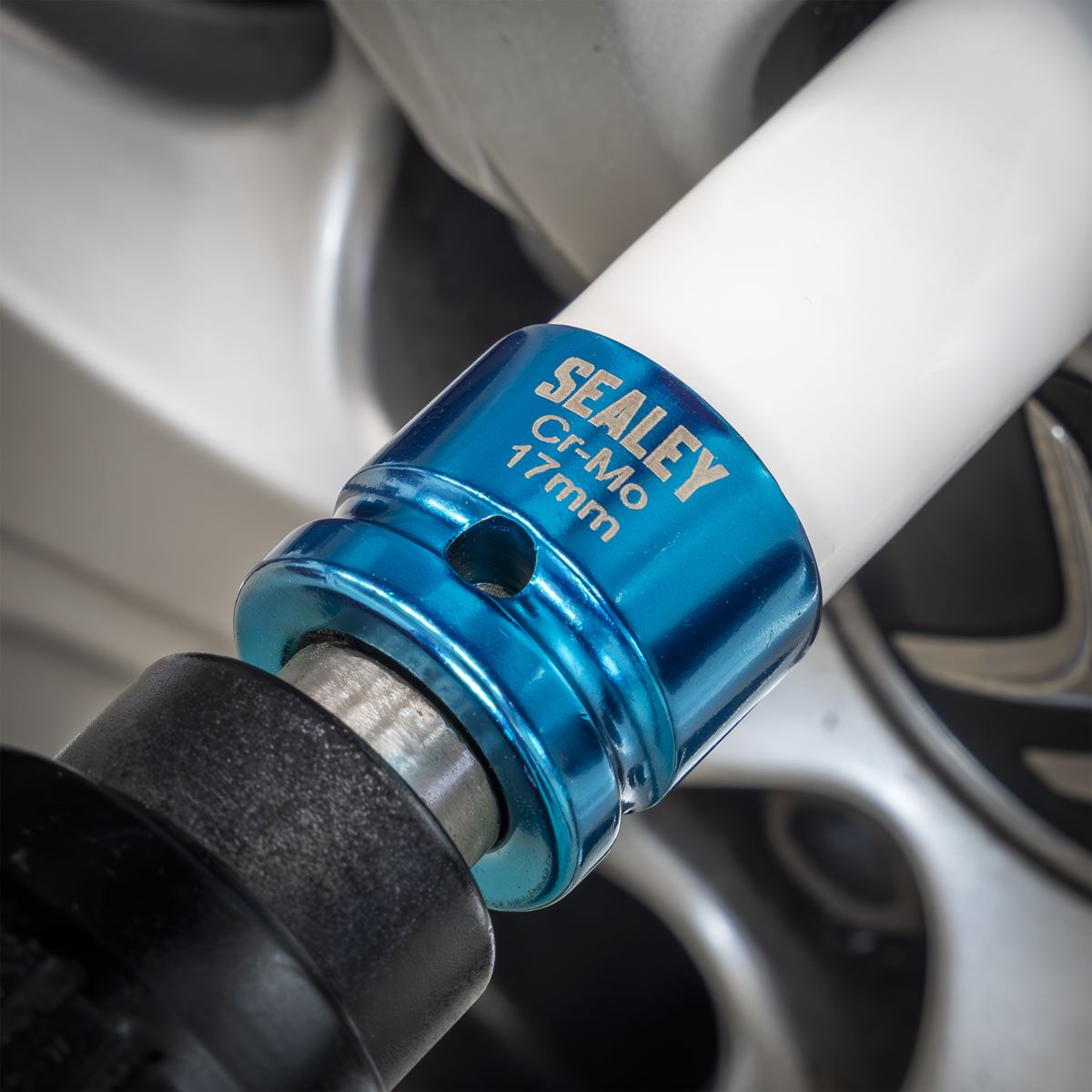 Sealey Alloy Wheel Impact Socket 1/2"Sq Drive 17mm White Rose Tools