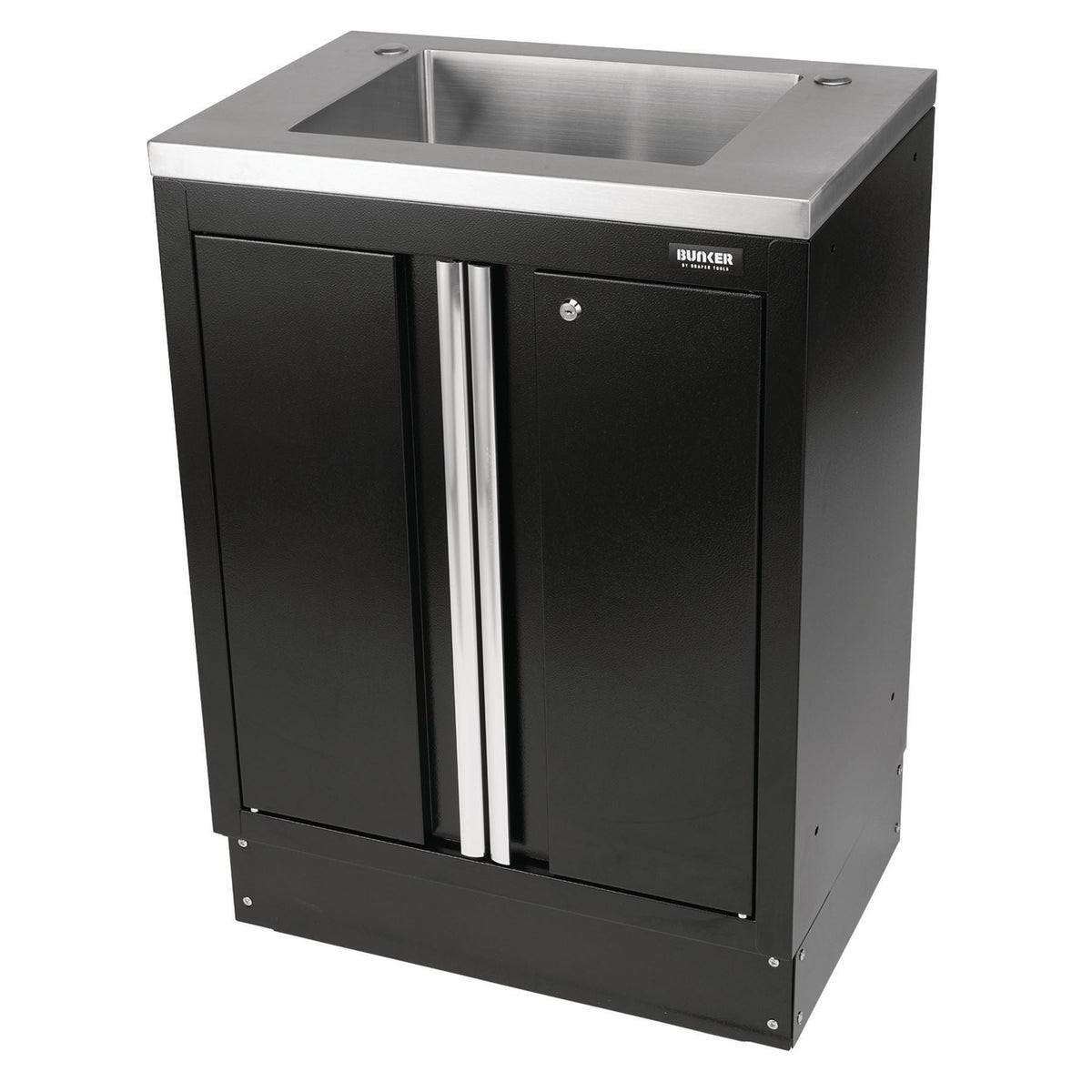 BUNKER Modular Floor Cabinet with Sink 2 Door 680mm 31034 White Rose Tools