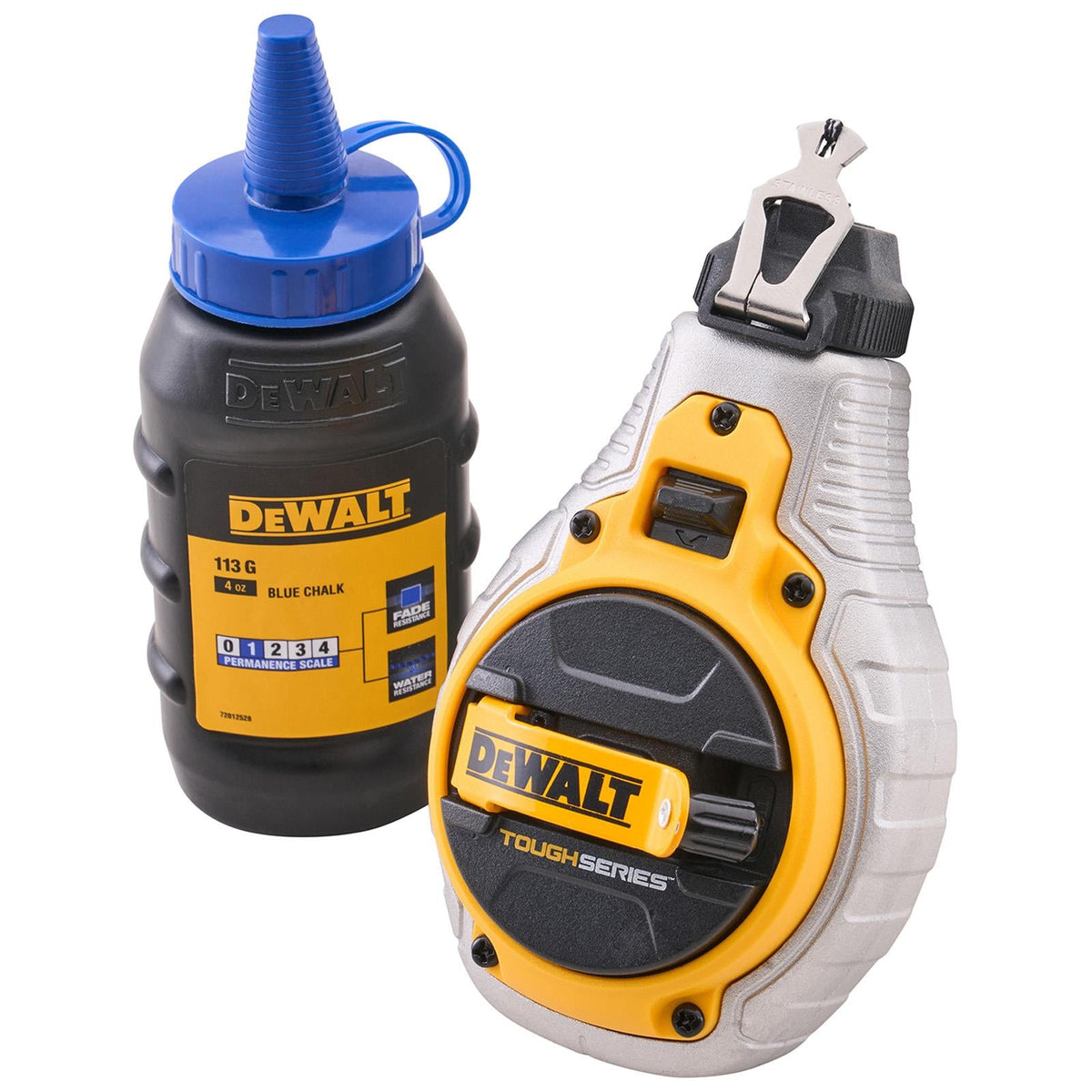 DeWalt 30m (100ft) Chalk Line & Blue Chalk Set DWHT48304-P White Rose Tools