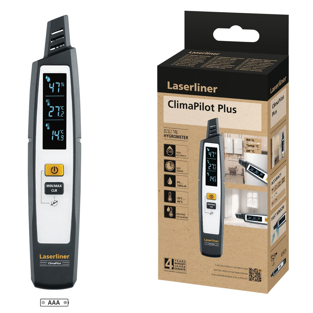 Laserliner 082.061E ClimaPilot Plus Digital Hygrometer 31901 White Rose Tools