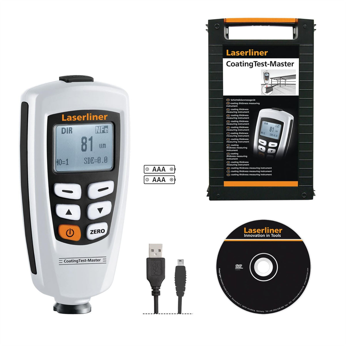 Laserliner 082.150A CoatingTest-Master Coating Thickness Measuring Device 32005 White Rose Tools