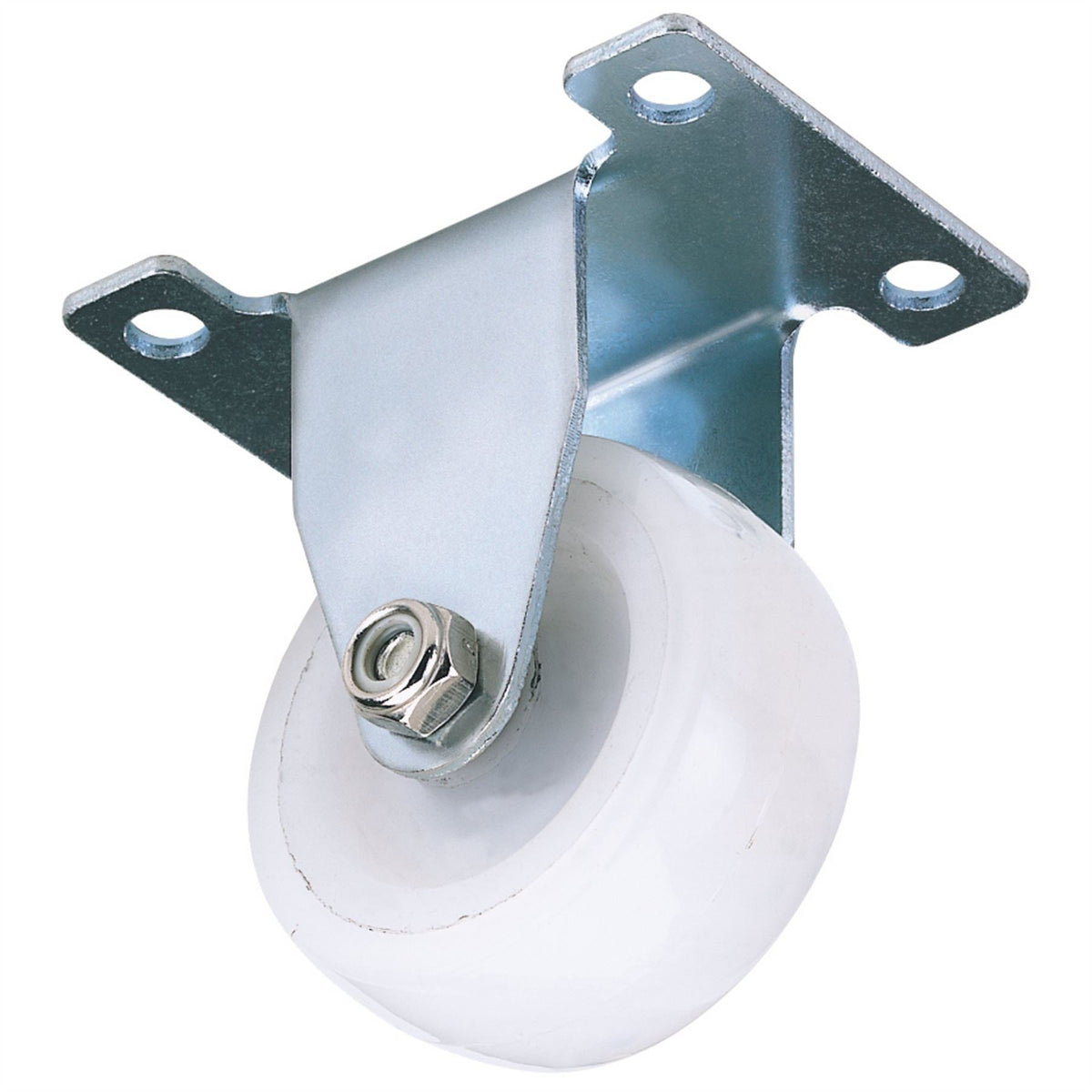 Draper Fixed Plate Fixing Nylon Wheel 50mm Diameter S.W.L. 75kg 65496 White Rose Tools