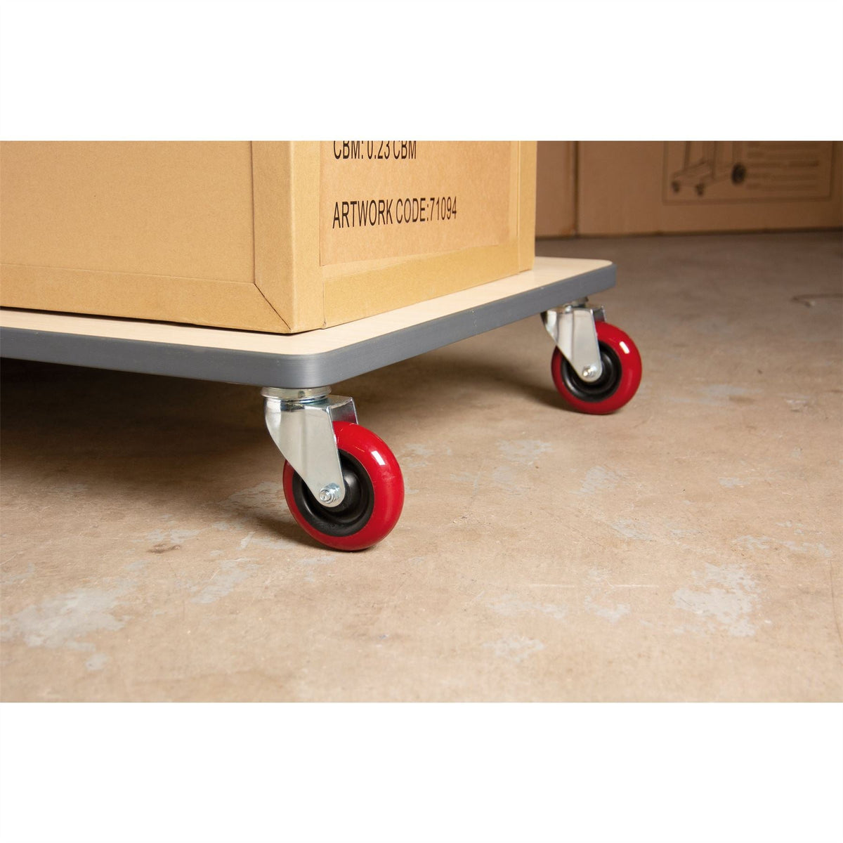 Draper Polyurethane Wheeled Swivel Plate Castor 100mm Diameter S.W.L. 125kg 65518 White Rose Tools