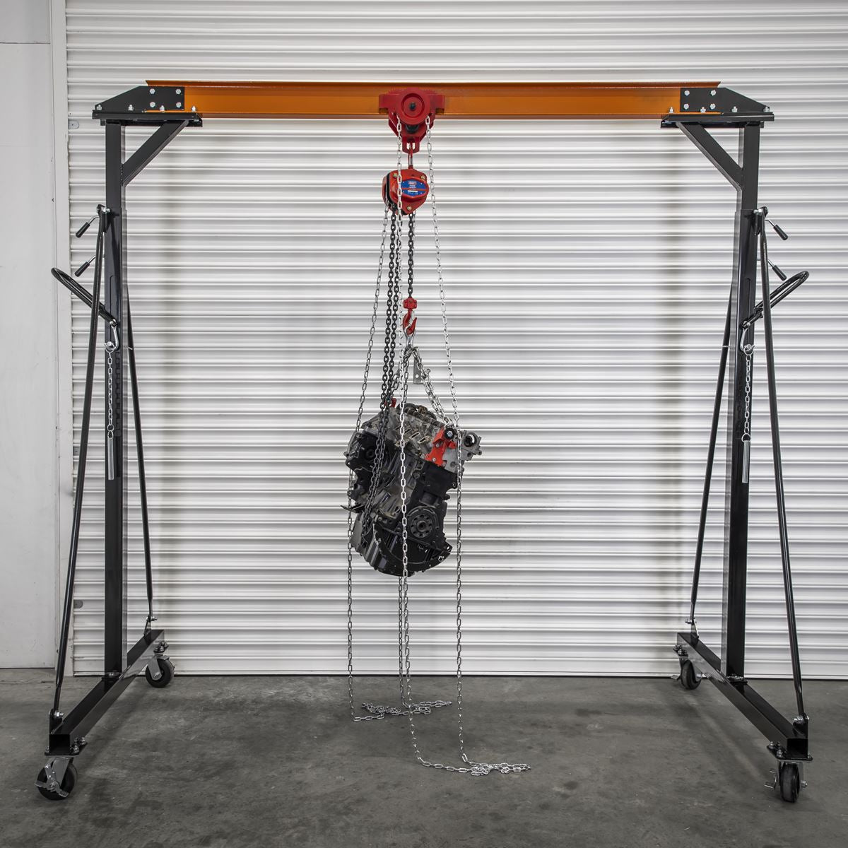 Sealey Portable Gantry Crane Adjustable 1 Tonne with Geared Trolley Combo