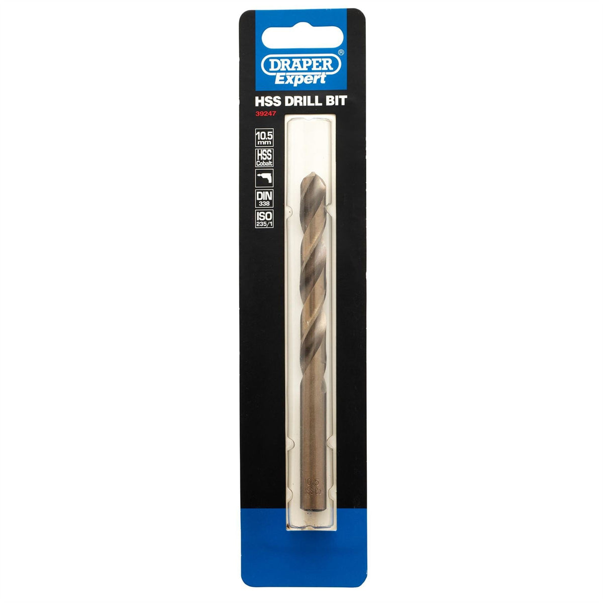 Draper Expert HSS Cobalt Drill Bit 10.5 x 230mm 39247 White Rose Tools