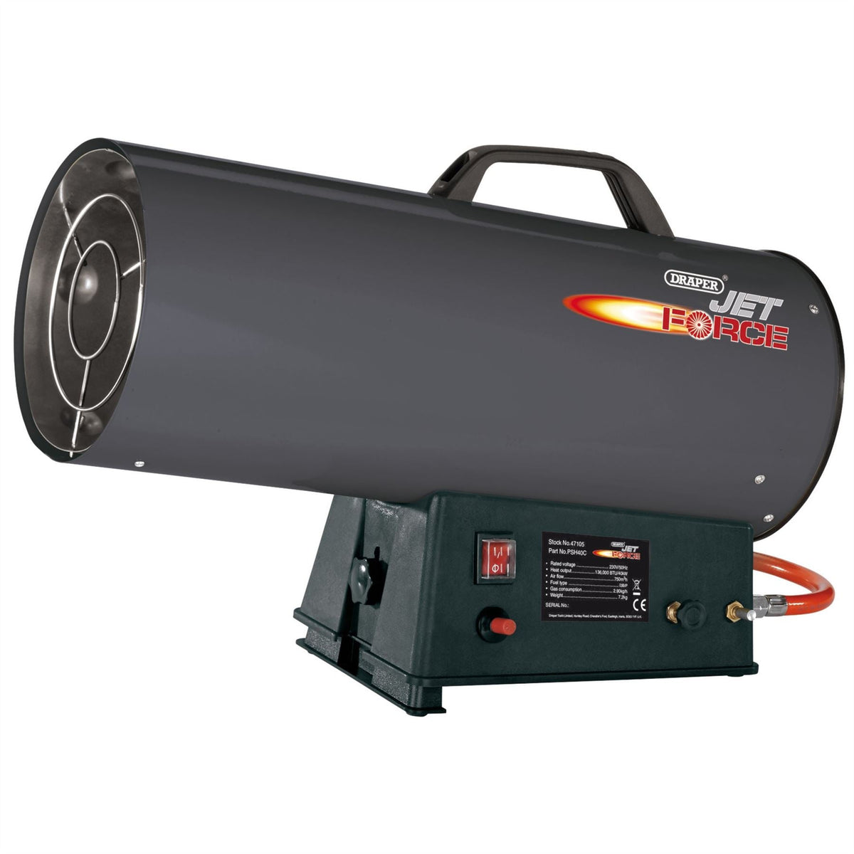 Draper Jet Force Propane Space Heater 136000 BTU/40 kW 47105 White Rose Tools